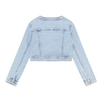 Patrizia Pepe Giubbino In Denim Tinta Unita con Bottoni per Bambina 7O0038 AZZURRO PATRIZIA PEPE 