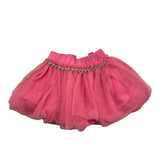 Marc Ellis Solid Color Tulle Skirt with Pink Appliques for Baby Girls
