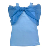 Patrizia Pepe Solid Color Sleeveless Dress With Light Blue Tulle For Girls