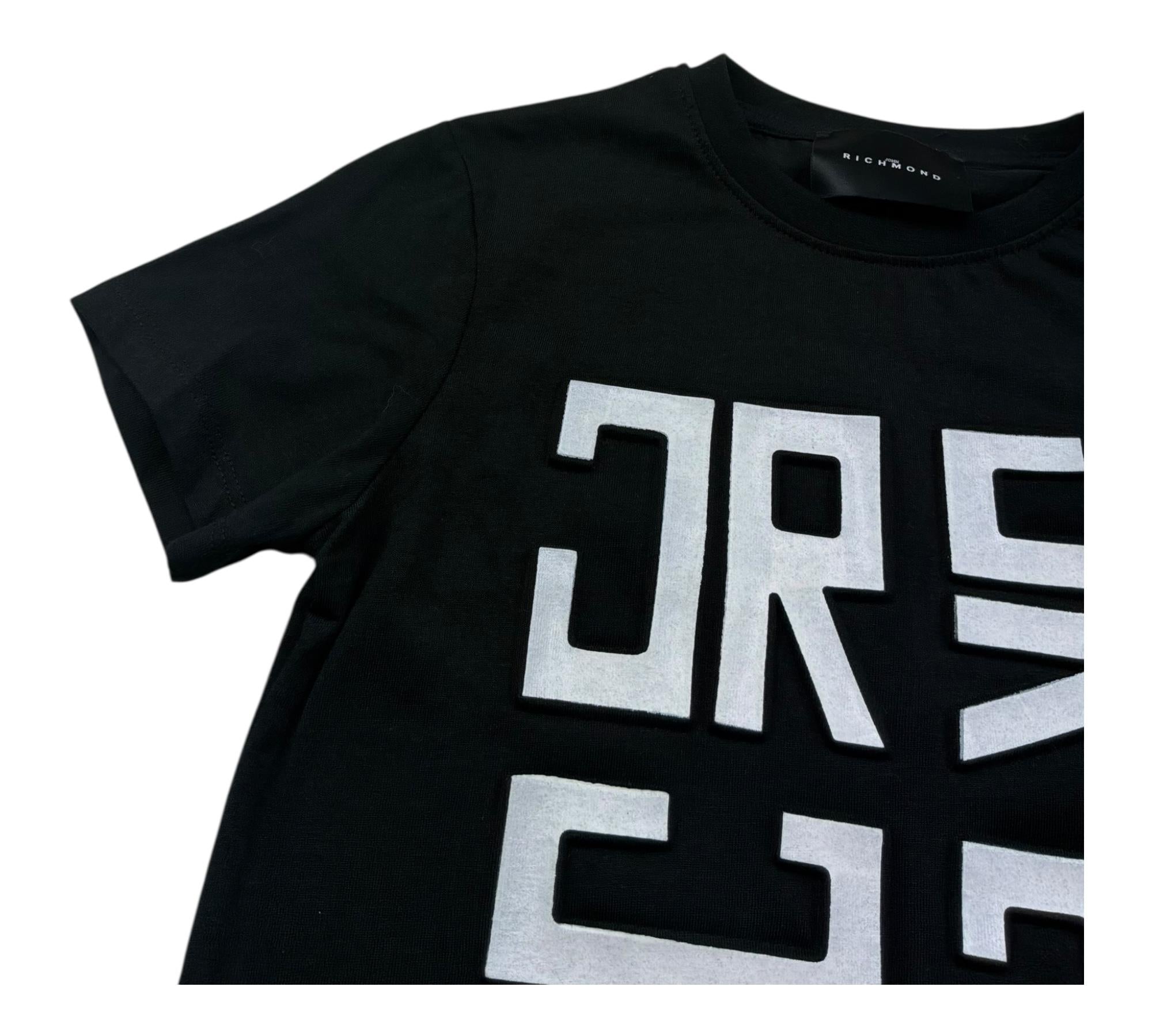 John Richmond T-Shirt Girocollo Tinta Unita con Stampa per Bambina RGP26012TS NERO JOHN RICHMOND 