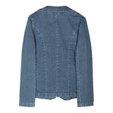 Liu Jo Blue Double Breasted Solid Color Denim Jacket For Girls