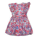 Philosophy Plain Dress With Light Blue Pattern For Girls