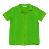 Paolo Pecora Solid Green Half Sleeve Shirt For Boys