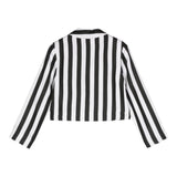 Moschino Two-Tone Jacket With White/Black Striped Pattern For Girls