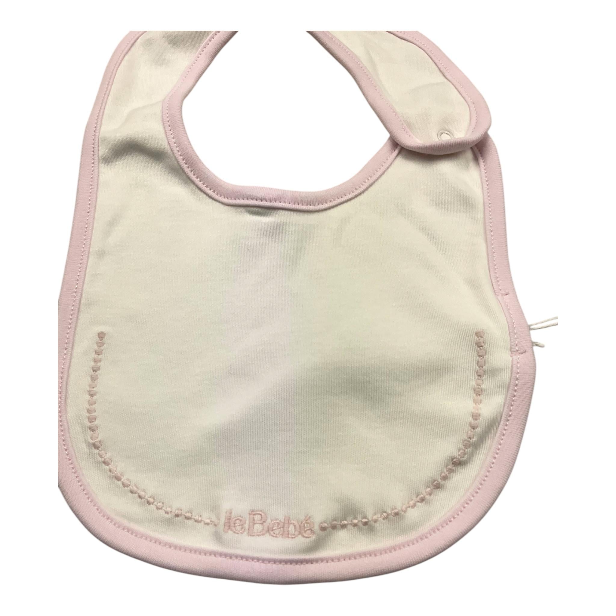 LE BEBE' bavetta tinta unita con logo Bianco per Neonata LBG5992 BIANCO LE BEBE' 