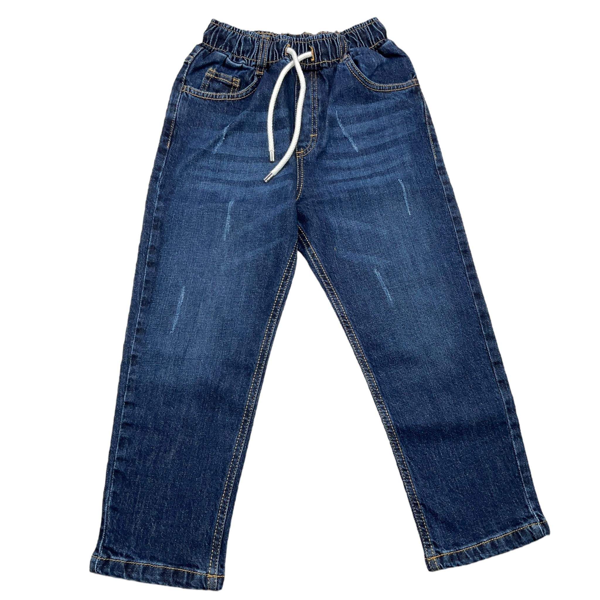 NEVER TOO jeans tinta unita con elastico in vita Blu per Bambino NT2162B BLU NEVER TOO 