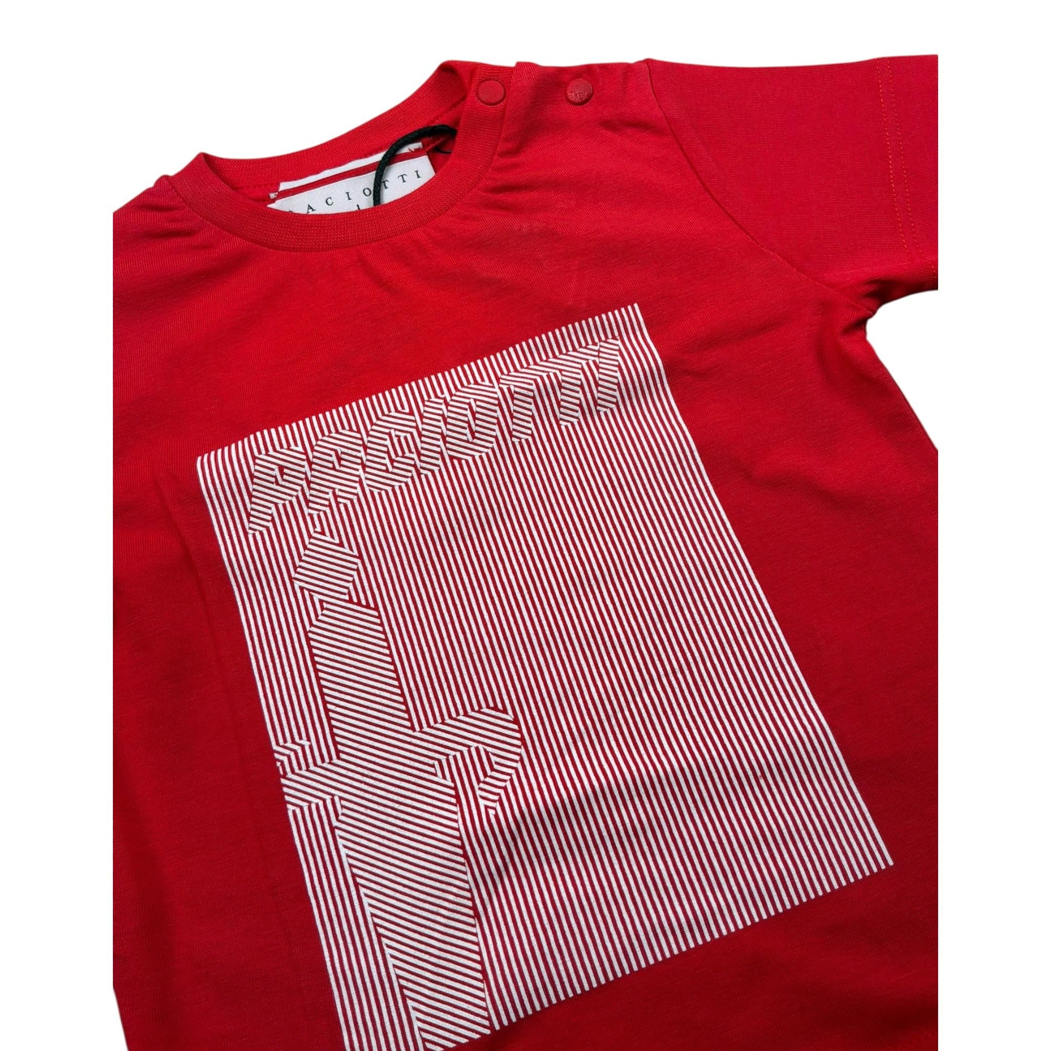 Cesare Paciotti T-Shirt Girocollo Tinta Unita con Stampa per Neonato TSP3164BN ROSSO CESARE PACIOTTI 