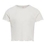 Only T-Shirt Tinta Unita Mezza Manica per Bambina 15225338 BIANCO ONLY 