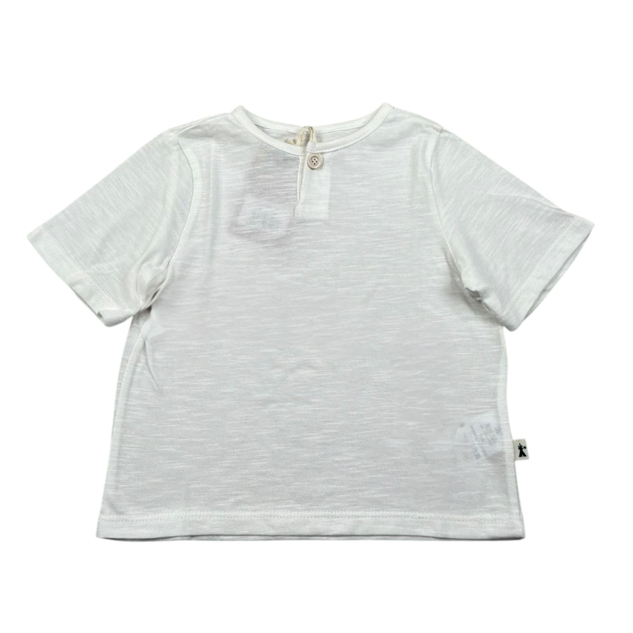 Petit Indi T-Shirt Girocollo Tinta Unita per Neonato SS25BK7617N BIANCO PETIT INDI 