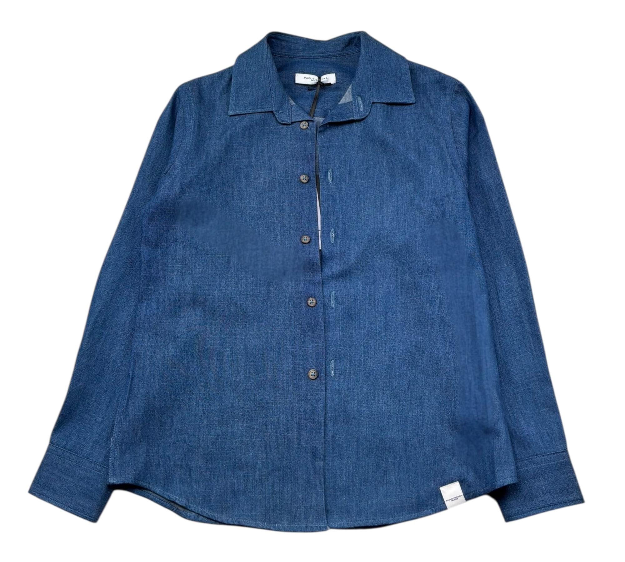 Paolo Pecora Camicia Manica Lunga Tinta Unita per Bambino PP4257 BLU PAOLO PECORA 