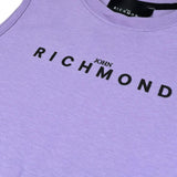 John Richmond Abito Tinta Unita Giromanica con Stampa per Bambina RGP26033VE LILLA JOHN RICHMOND 
