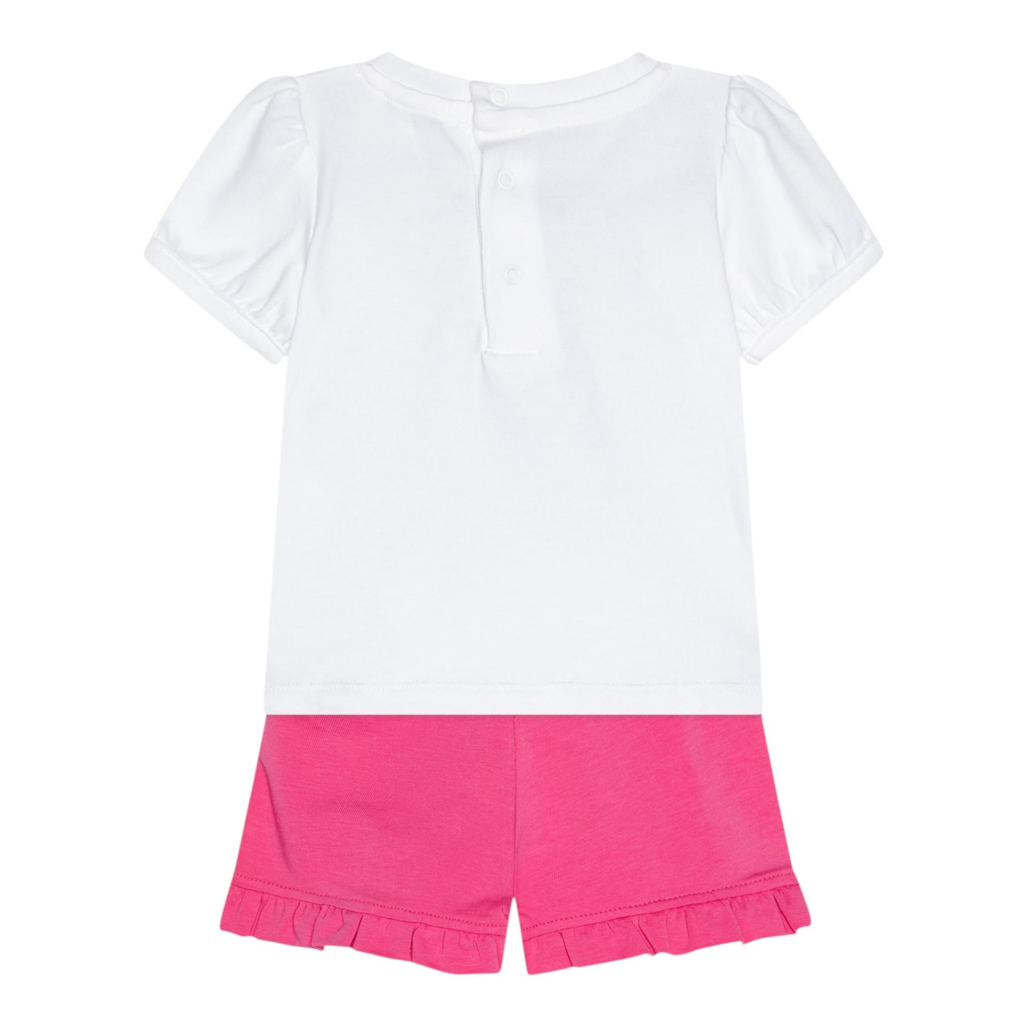 Moschino Completo 2 Pezzi T-Shirt-Short per Neonata MAG01O BIANCO/FUXIA MOSCHINO 