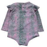 John Richmond Body Manica Lunga Fantasia Pitonata per Neonata RIP26052BD ROSA JOHN RICHMOND 