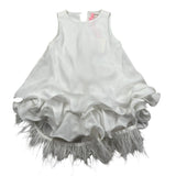 Vicolo Abito Giromanica Tinta Unita con Sottoveste per Bambina 3146V00286 BIANCO VICOLO 