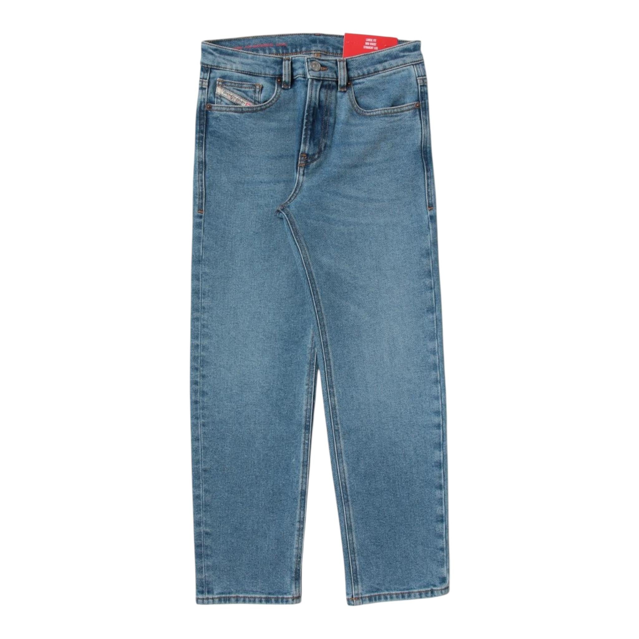 Diesel Jeans Tinta Unita con Girovita Regolabile per Bambino J00808 AZZURRO DIESEL 