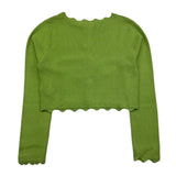 Alice Pi Solid Green Shrug for Girls