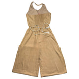 Liu Jo Palazzo Model One-Piece Jumpsuit Solid Color Beige For Girls