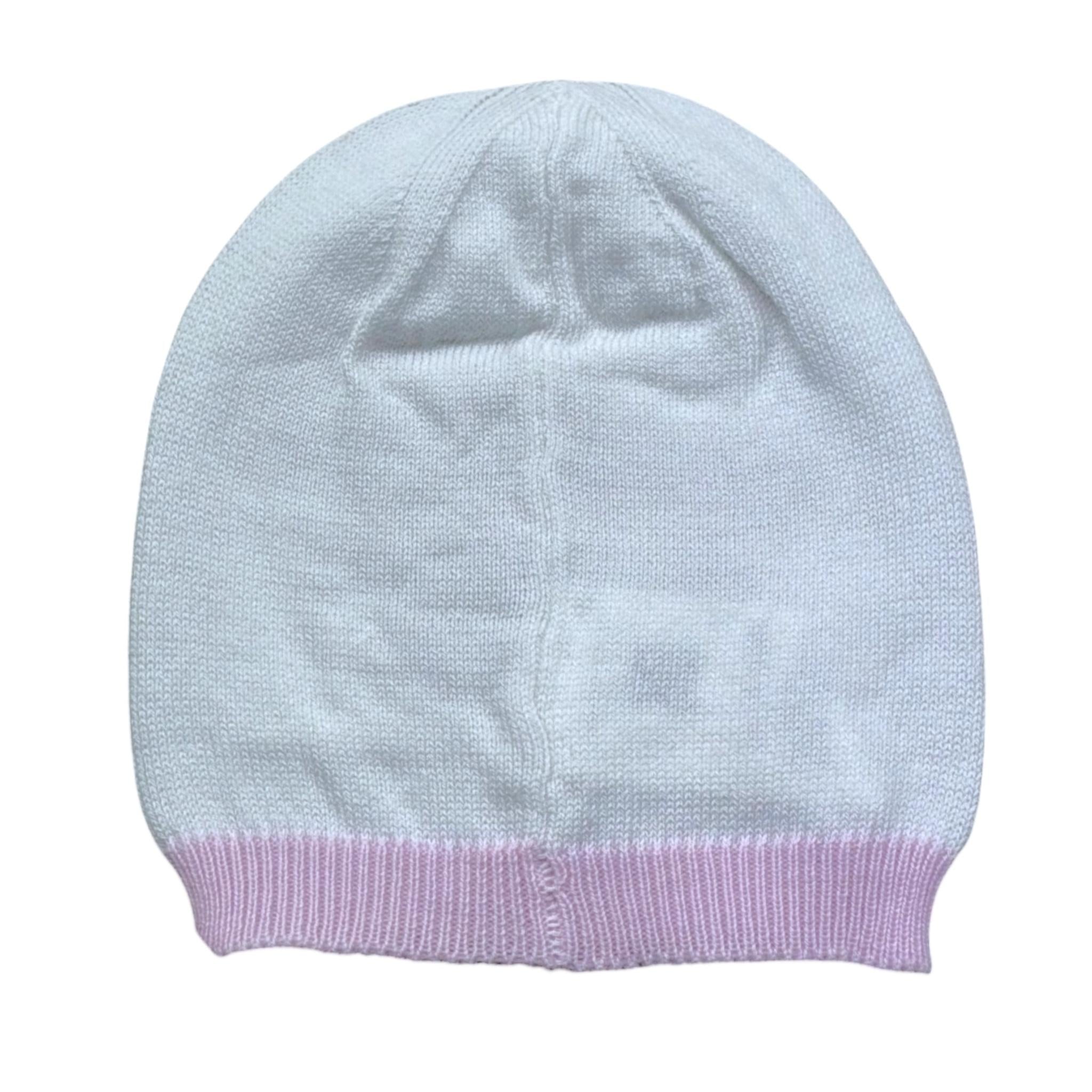 Le Bebe' Cappello Tinta Unita con Stampa per Neonata LBG6313 BIANCO LE BEBE' 