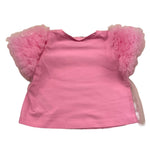Liu Jo T-Shirt Girocollo Tinta Unita con Tulle per Neonata KA5127 ROSA LIU JO 