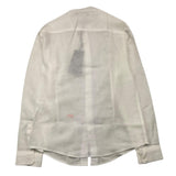 Daniele Alessandrini Solid Color Shirt With Korean Collar And Long Sleeve White For Boys