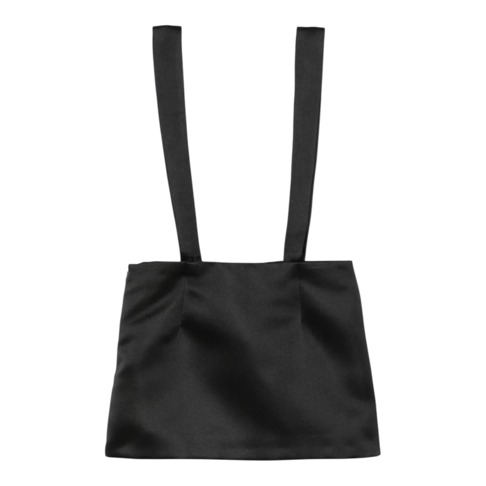 ELISABETTA FRANCHI salopette modello gonna tinta unita con fiocco Nero per Bambina EFGO170 NERO ELISABETTA FRANCHI 