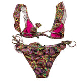 4Giveness 2 Piece Triangle Swimsuit - Multicolor Multi-Pattern Briefs for Girls