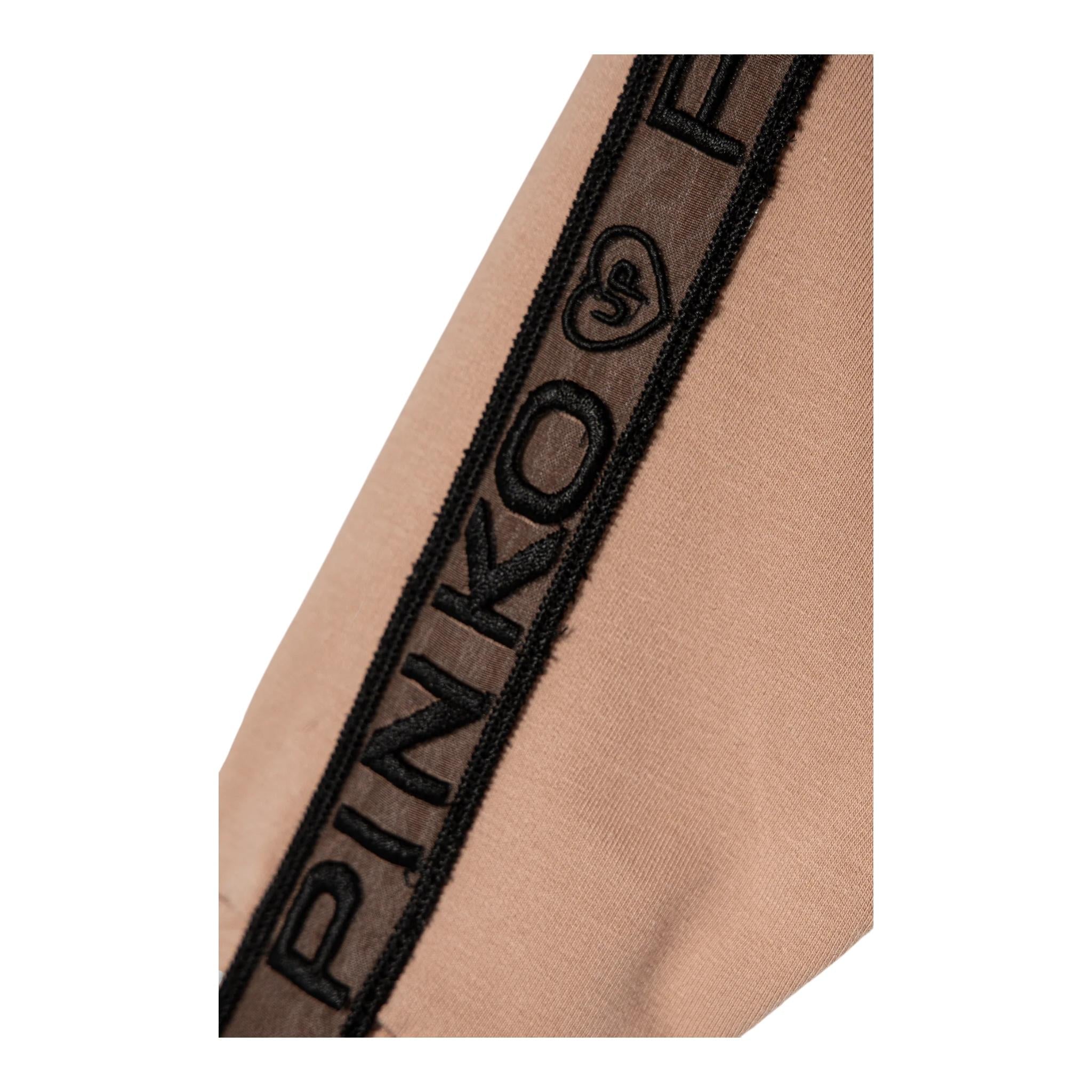 PINKO felpa girocollo tinta unita con stampa logo Rosa per Bambina JCFJF ROSA PINKO 