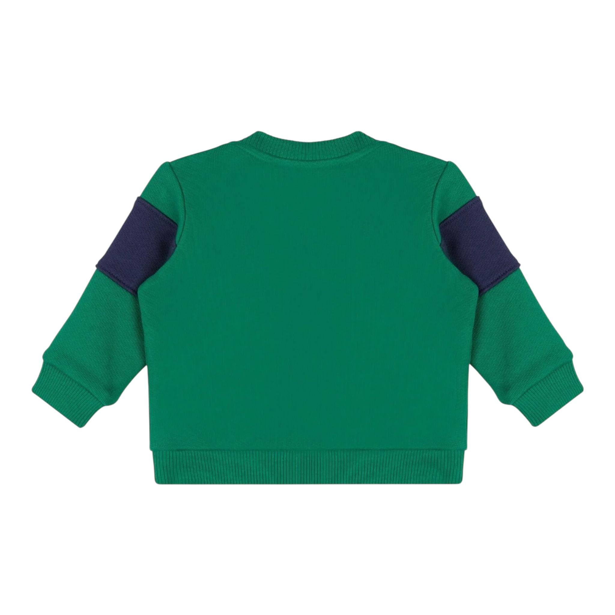 DOU DOU felpa chiusa con cappuccio e maniche in contrasto Verde per Neonato MUF05GXX VERDE DOU DOU 