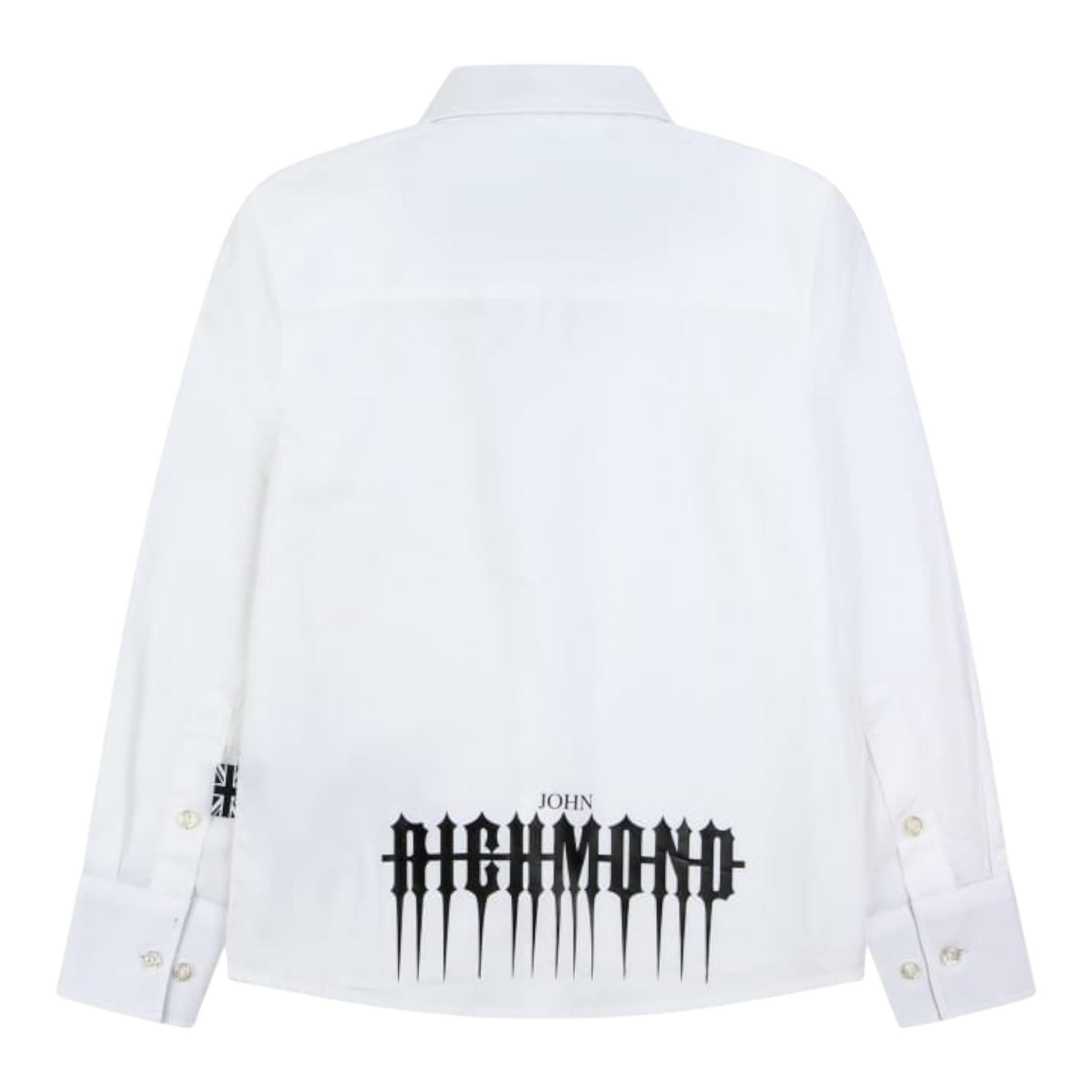 JOHN RICHMOND camicia tinta unita con logo Bianco per Bambino RBA24016CA BIANCO JOHN RICHMOND 