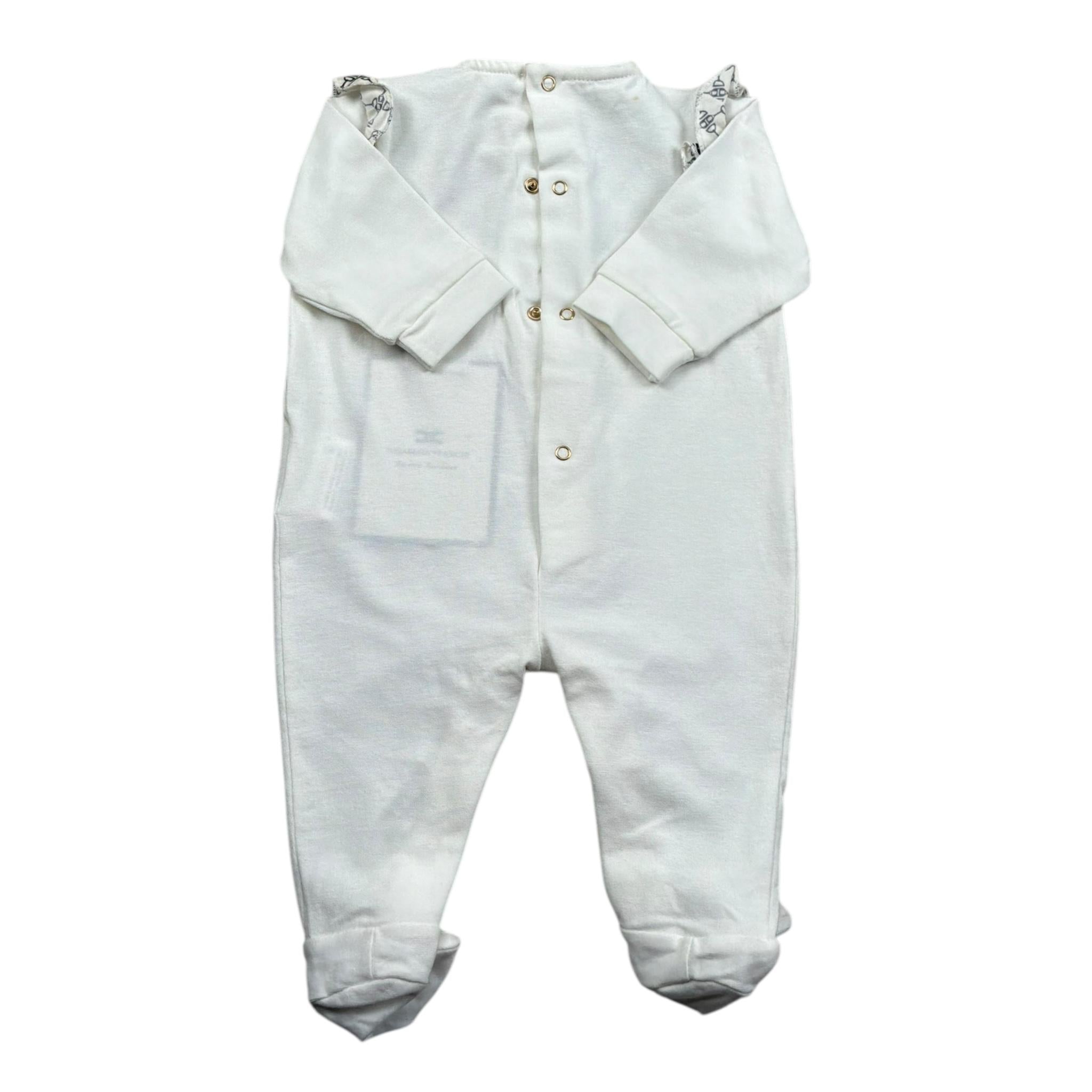 Elisabetta Franchi Tutina Manica Lunga Tinta Unita con Stampe per Neonata ENTU51 BIANCO ELISABETTA FRANCHI 