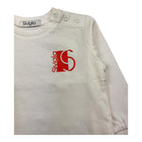 SIVIGLIA shirt girocollo tinta unita con stampa in contrasto Panna per Neonato SVNTS00516 PANNA SIVIGLIA 