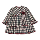 MIRANDA abito tinta unita con fantasia a quadri Bianco per Bambina 360233 BIANCO MIRANDA 