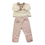 LALALU' completo 2 pezzi maglia-ghettina in ciniglia Bianco/rosa per Neonata CPL6NX BIANCO/ROSA LALALU' 