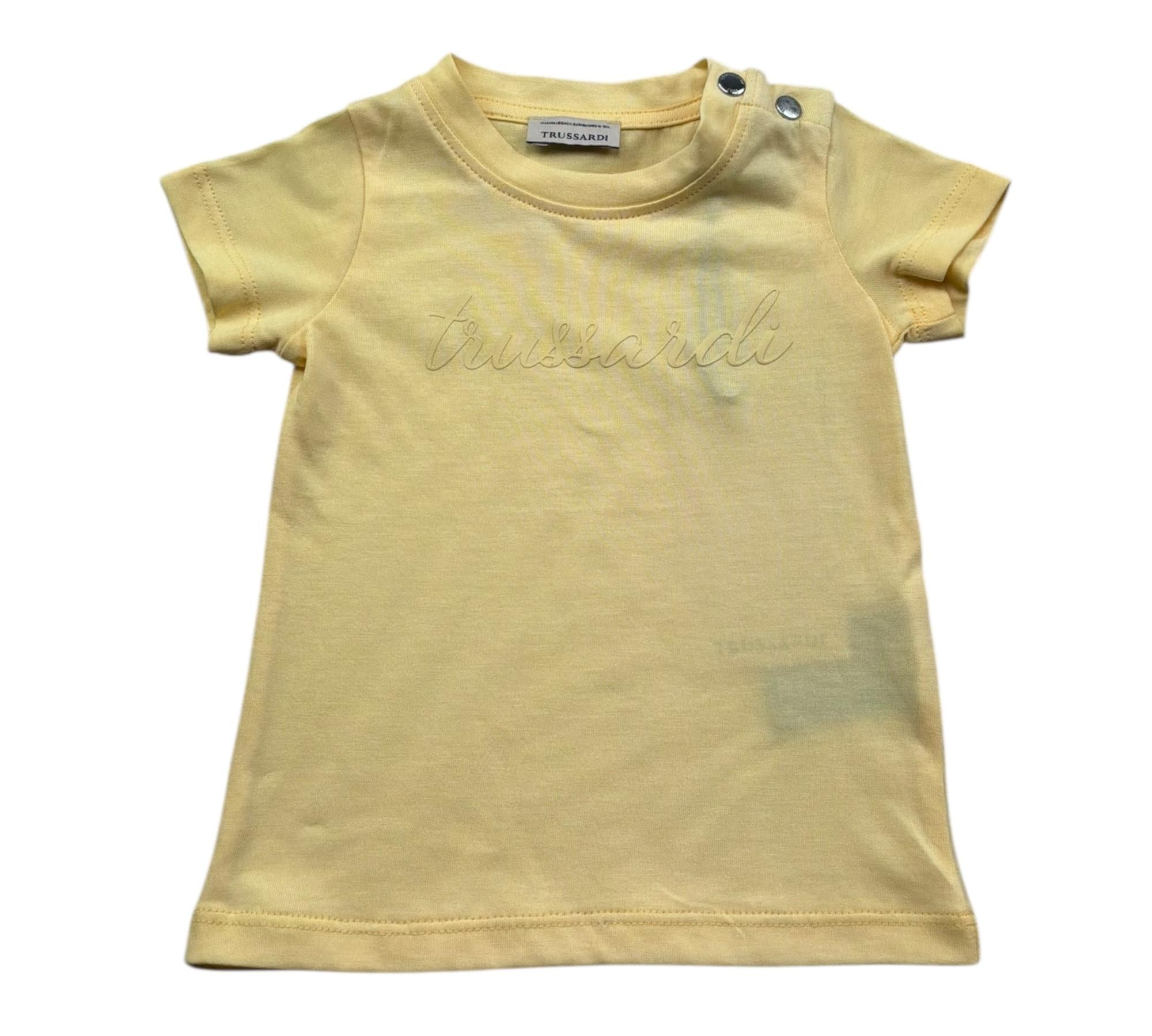 Trussardi T-Shirt Girocollo Tinta Unita con Logo per Neonato TIP26010TS GIALLO TRUSSARDI 