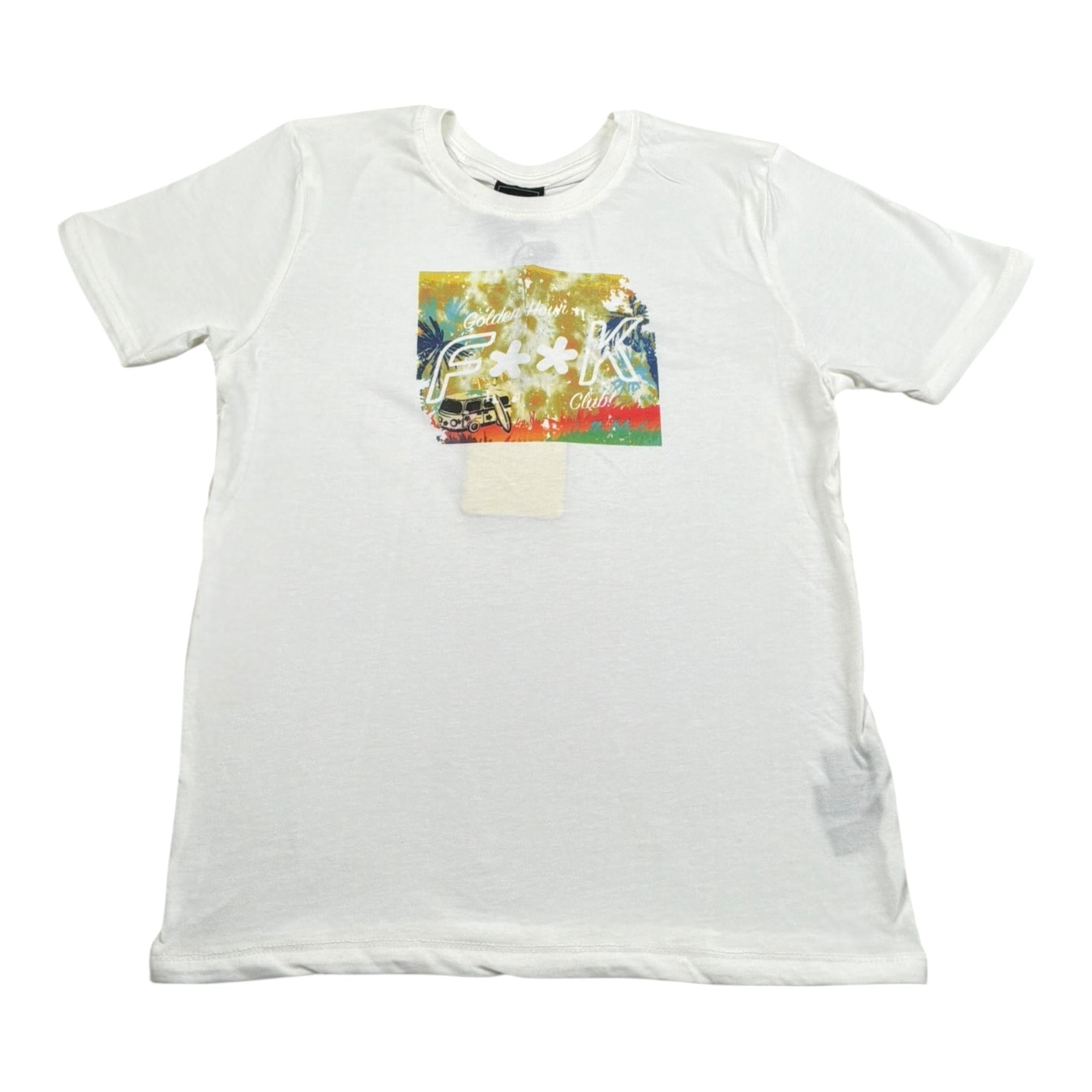 F**K T-Shirt Girocollo Tinta Unita con Stampa per Bambino FJ2450042WHX BIANCO F**K 