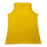 Gaelle Solid Color Crew Neck Tank Top with Yellow Logo Print for Kids