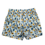 Alessandro Lamura Navy Print Solid Color Swimsuit Blue For Boys