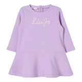 LIU JO abito manica lunga tinta unita con ricamo logo Lilla per Neonata HF4036 LILLA LIU JO 