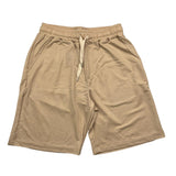Never Too Solid Color Elastic Waist Bermuda Shorts Beige For Boys