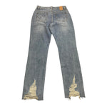 MET jeans tinta unita con strappi Azzurro per Bambina ME405 AZZURRO MET 