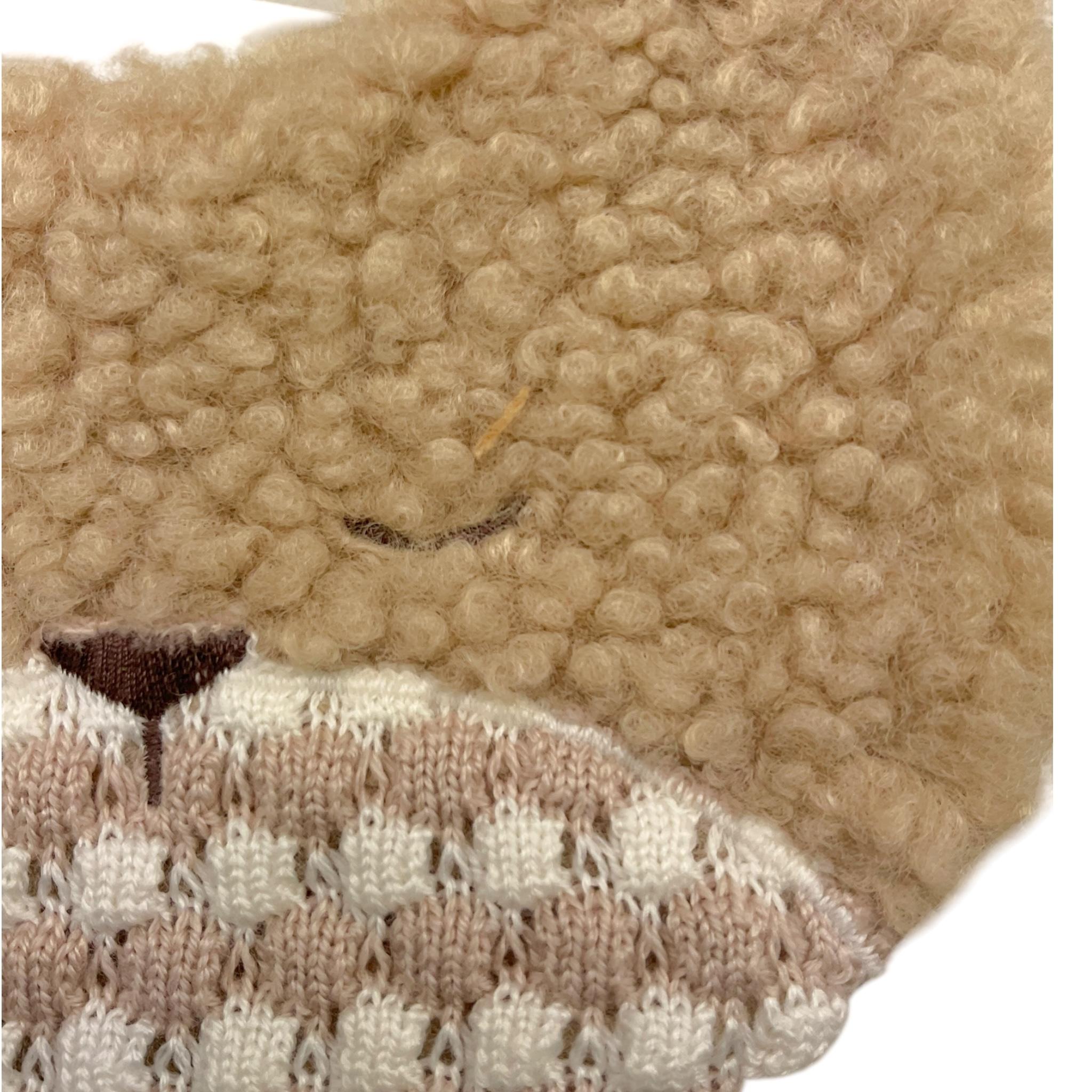 MARLU' bavetta tinta unita con applicazione Beige per Neonata IB56BAV BEIGE MARLU' 