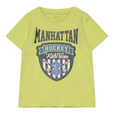Name.It Solid Color Crew Neck T-Shirt With Acid Green Print For Boys