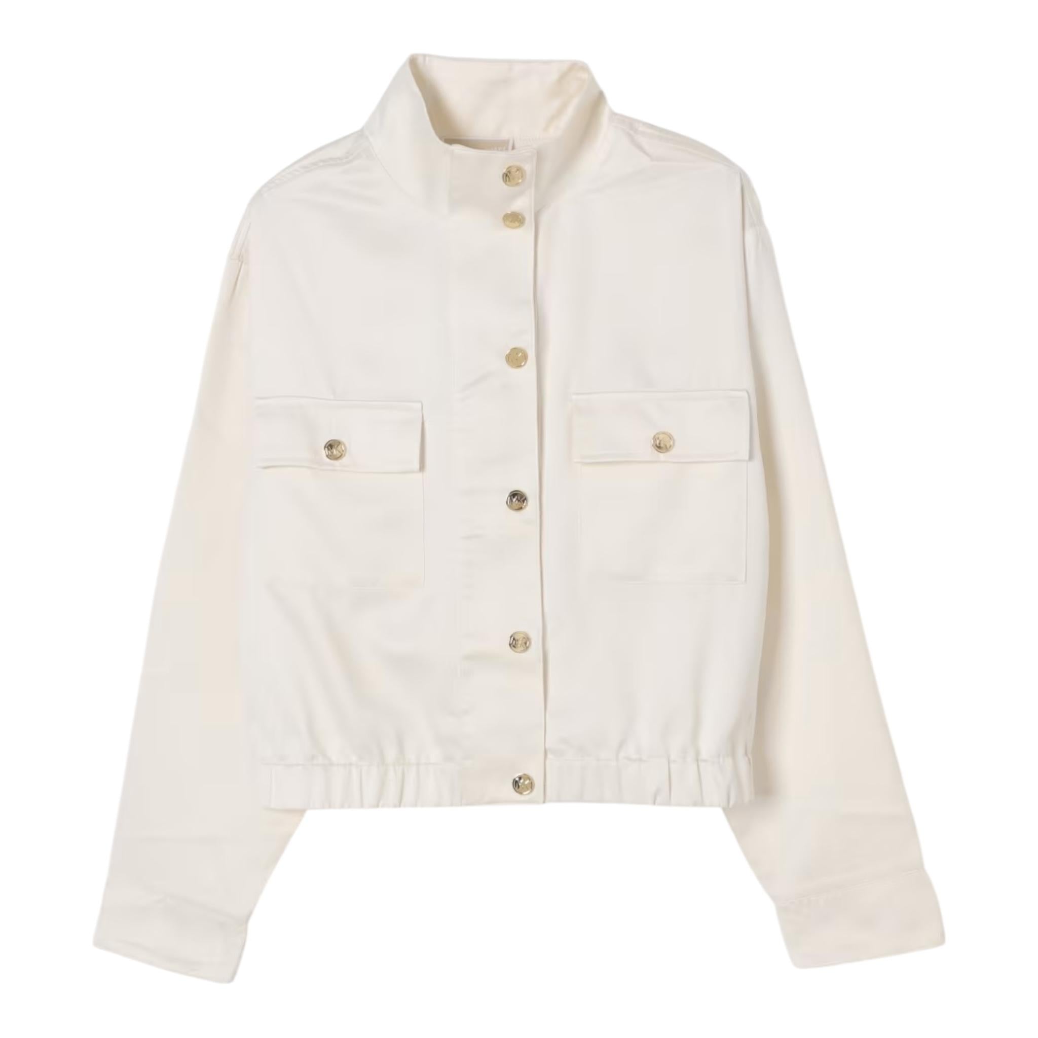 Michael Kors Camicia Tinta Unita con Bottoni per Bambina R30326X CREMA MICHAEL KORS 
