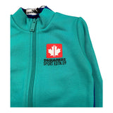 DSQUARED2 felpa cn zip bicolore e logo Turchese per Neonato DQ2215 TURCHESE DSQUARED2 