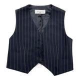 Gaelle Plain Waistcoat Blue Striped Pattern For Girls