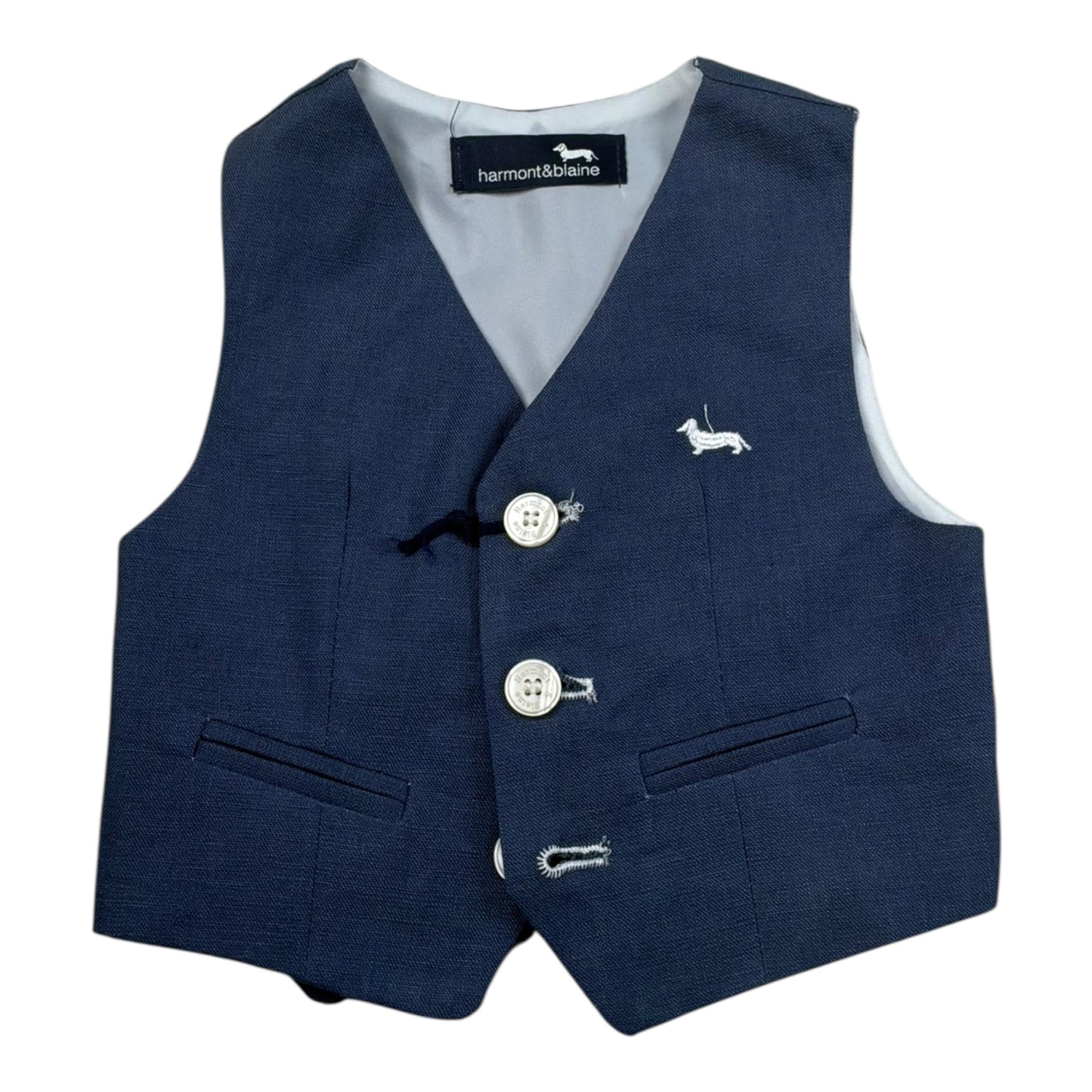 gilet tinta unita con logo JLK002 BLU HARMONT & BLAINE 