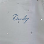 Dondup Felpa Girocollo Tinta Unita con Brillantini per Bambina DFFE016 BIANCO DONDUP 
