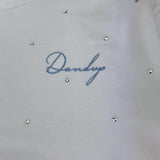 Dondup Felpa Girocollo Tinta Unita con Brillantini per Bambina DFFE016 BIANCO DONDUP 