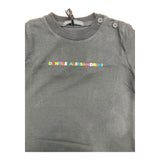 Daniele Alessandrini Solid Color Crew Neck T-Shirt With Black Logo Print For Newborns