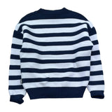 Moschino Maglia Bicolore con Fantasia A Righe per Bambina HUW01B BIANCO/BLU MOSCHINO 